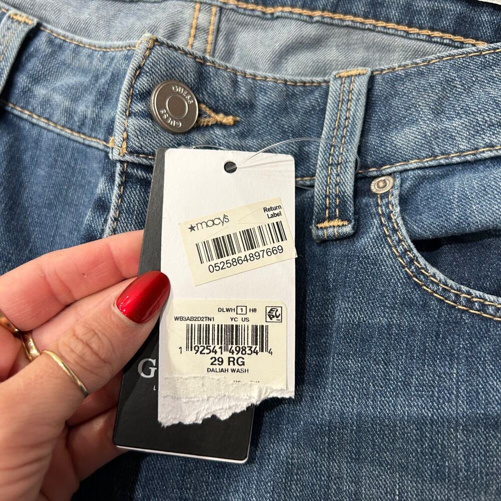 NWT Guess Power Stretch Low Rise Skinny Jeans Cotton Blue Wash Sz 29 Casual - Picture 7 of 7